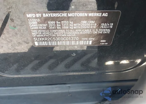 2014 BMW X5 Sdrive35I z USA, uszkodzony, nr VIN 5UXKR2C53E0C01370